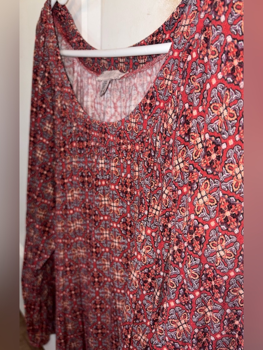 Oversized medium boho peasant festival top loose airy patch
